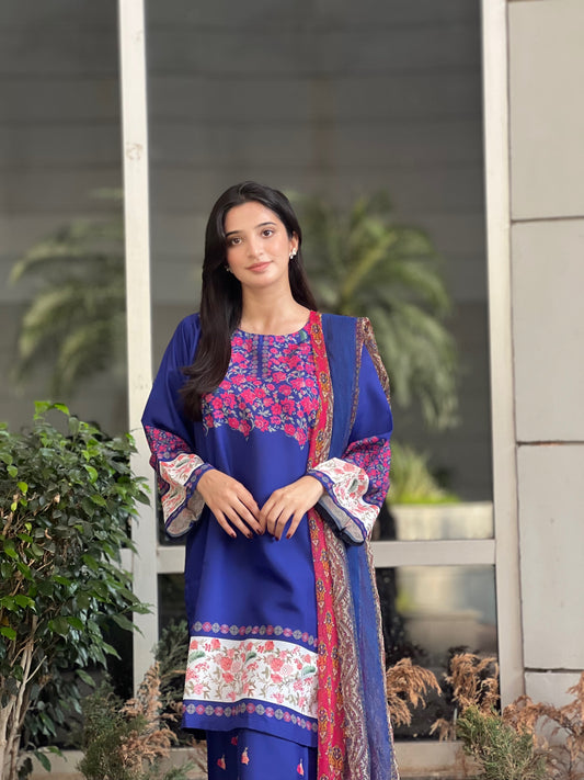 Blue Bird – 3 Piece Swiss Lawn Suit