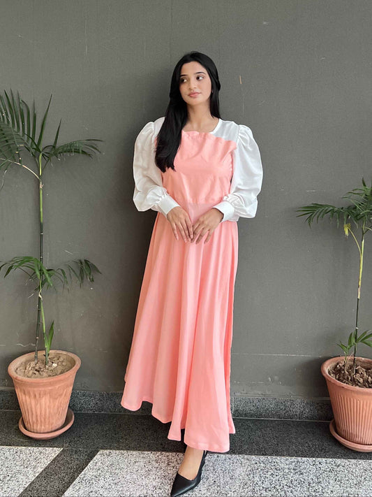 Hezal Soft Peach Pink Maxi