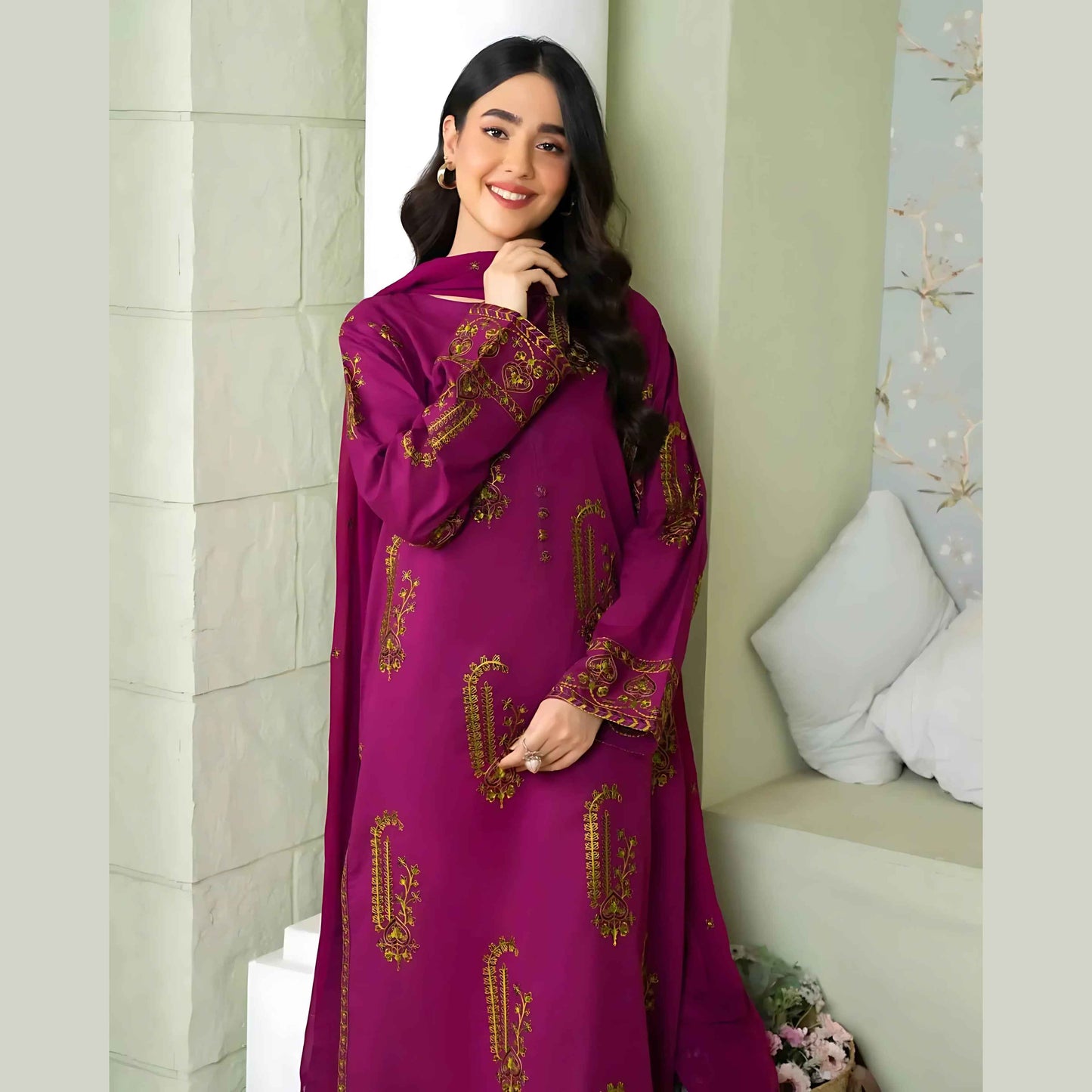 Jasmine 2 Piece Embroided Suit