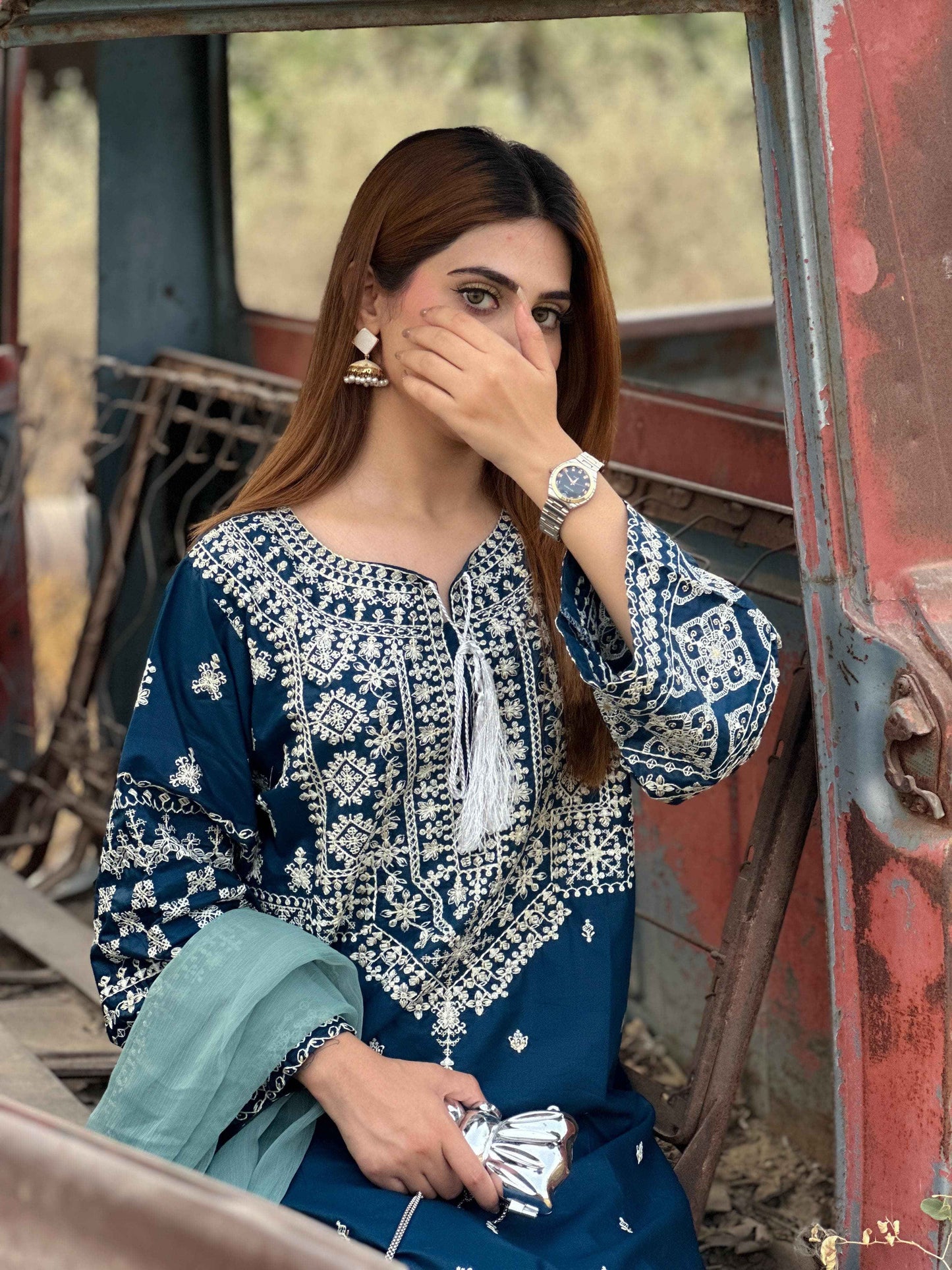 AZURE 3 Piece Embroidery Suit