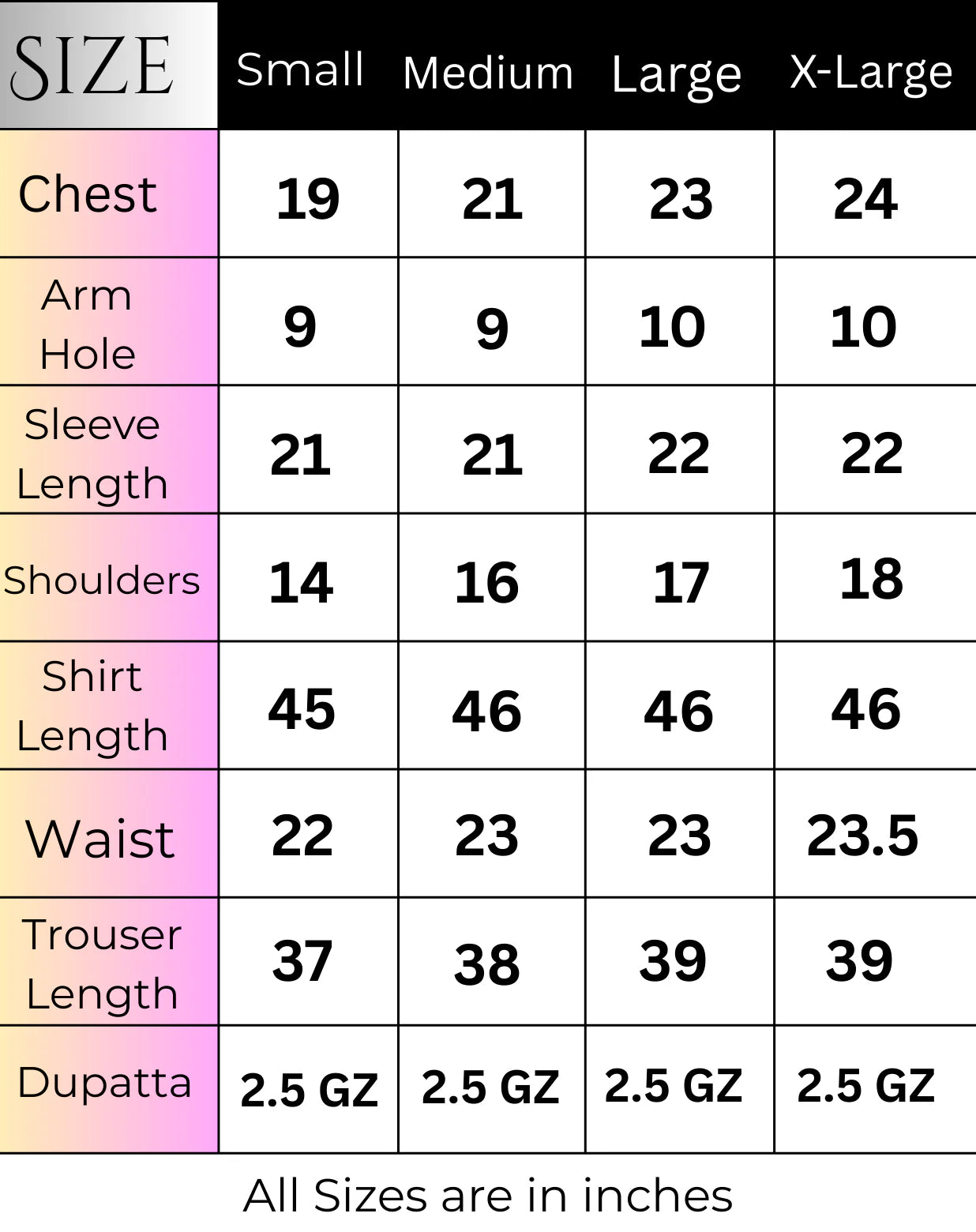 Size Chart