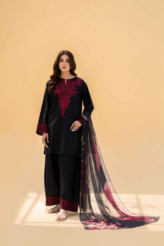 Royal Embroidery 3 Piece Linen Suit