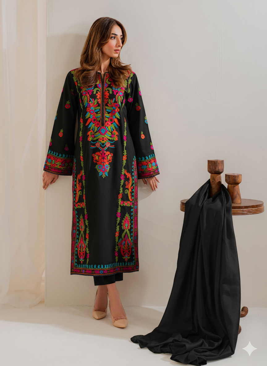 Multi Color 3Pcs Embroidery