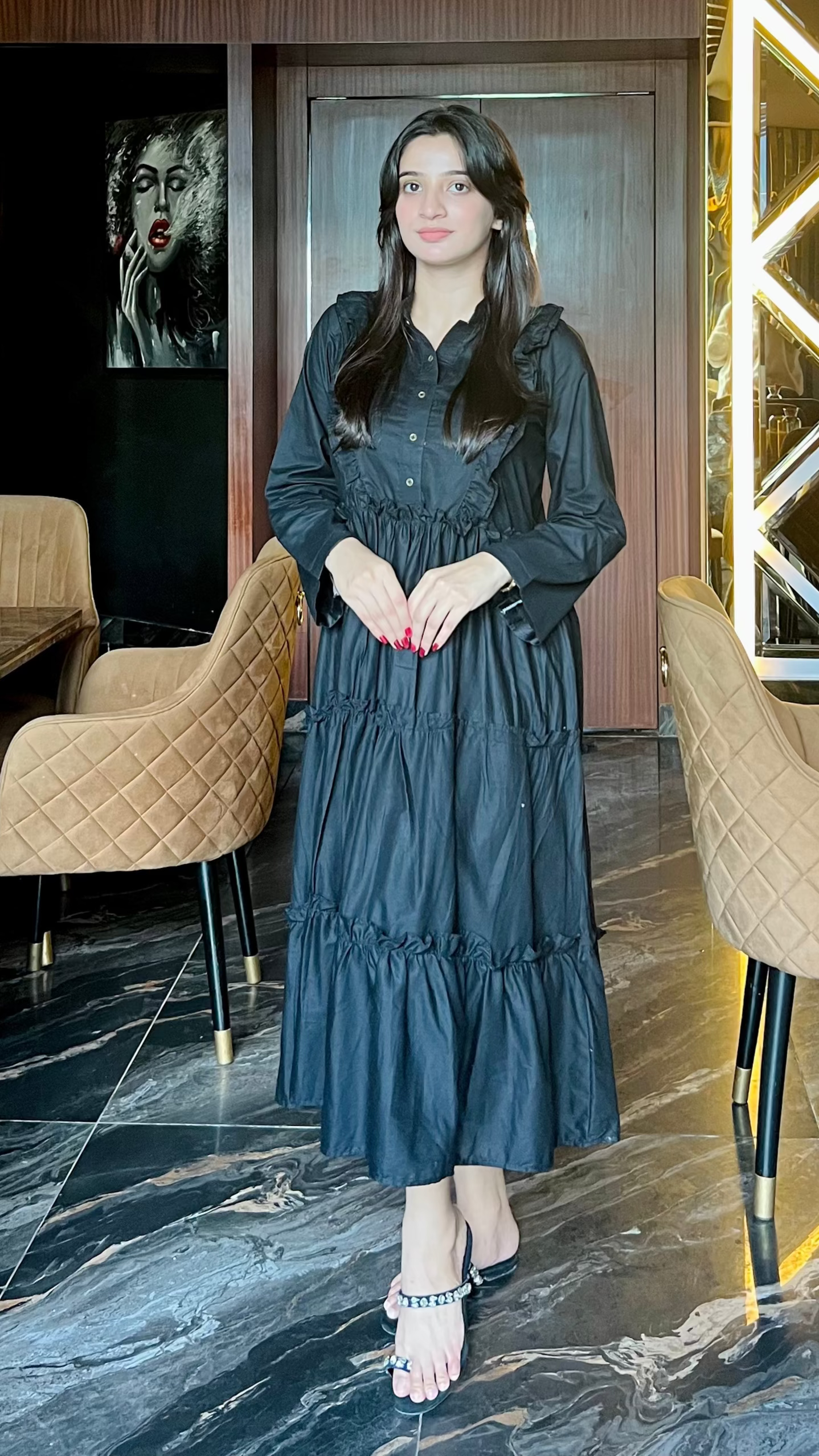 Sophia - Classic Black - Cotton Frok