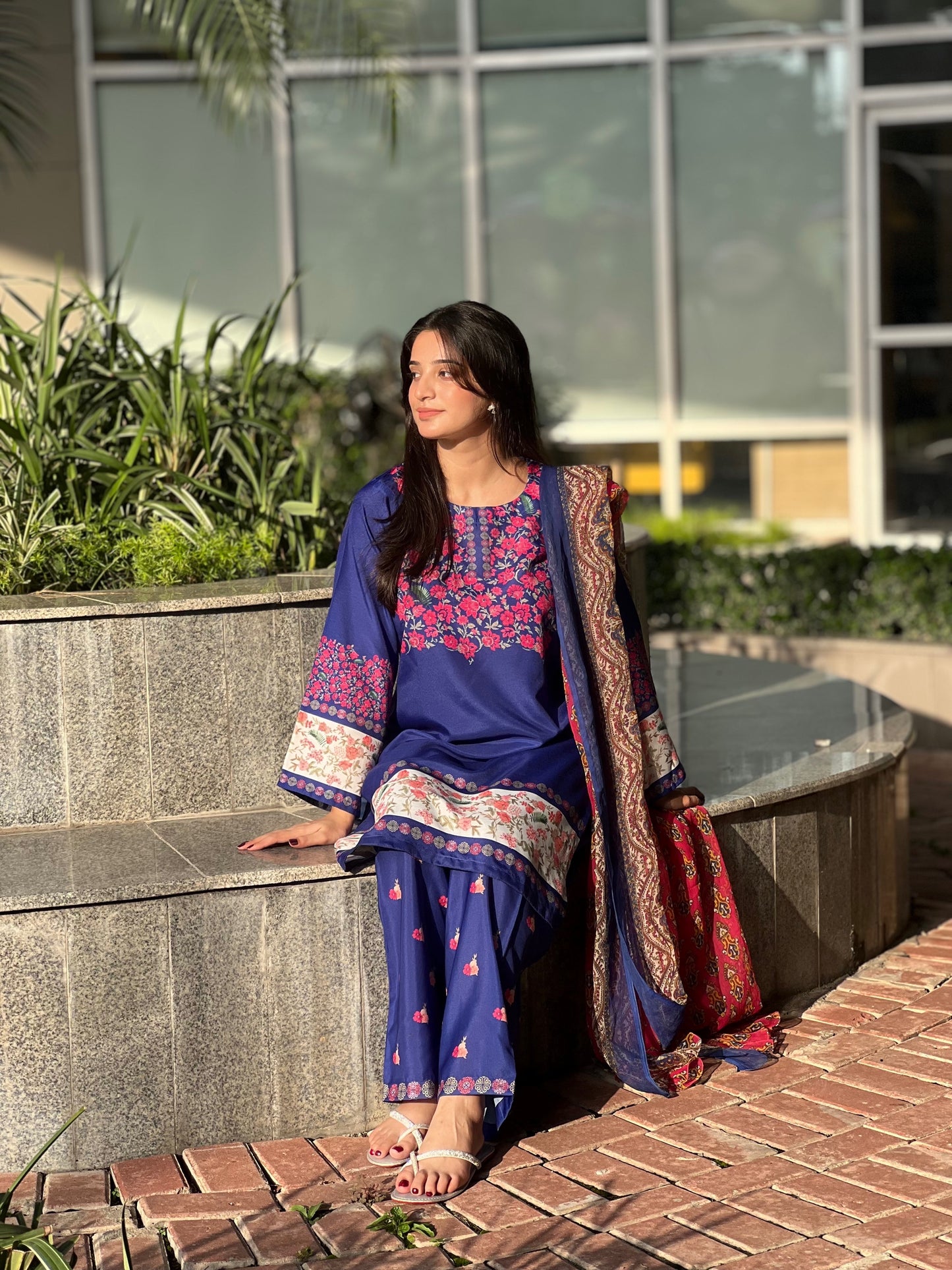 Blue Bird – 3 Piece Swiss Lawn Suit