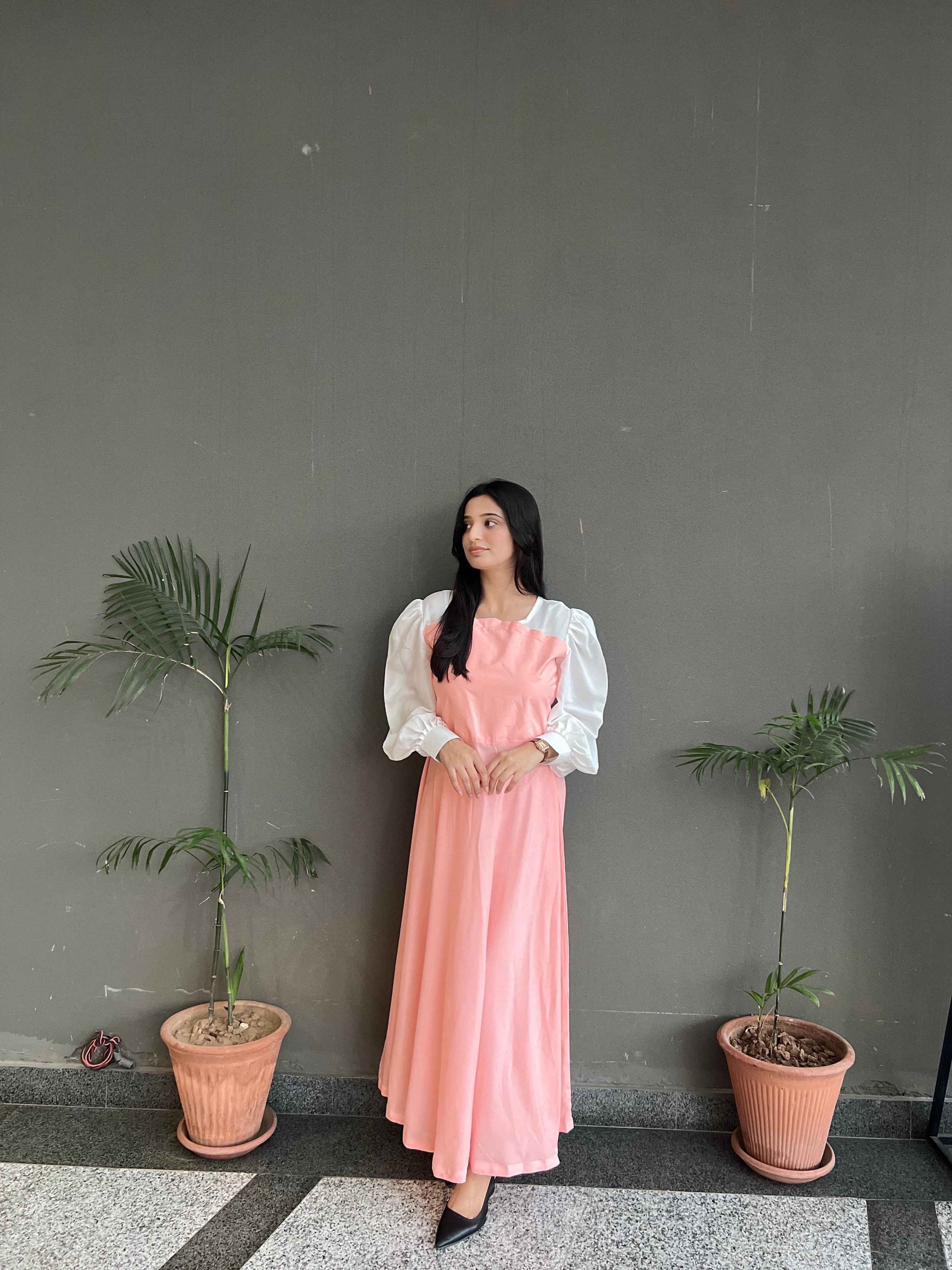 Hezal Soft Peach Pink Maxi