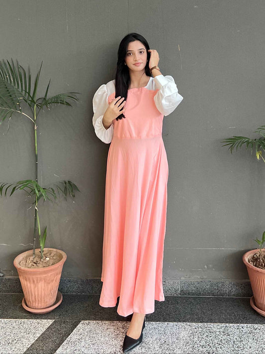Hezal Soft Peach Pink Maxi