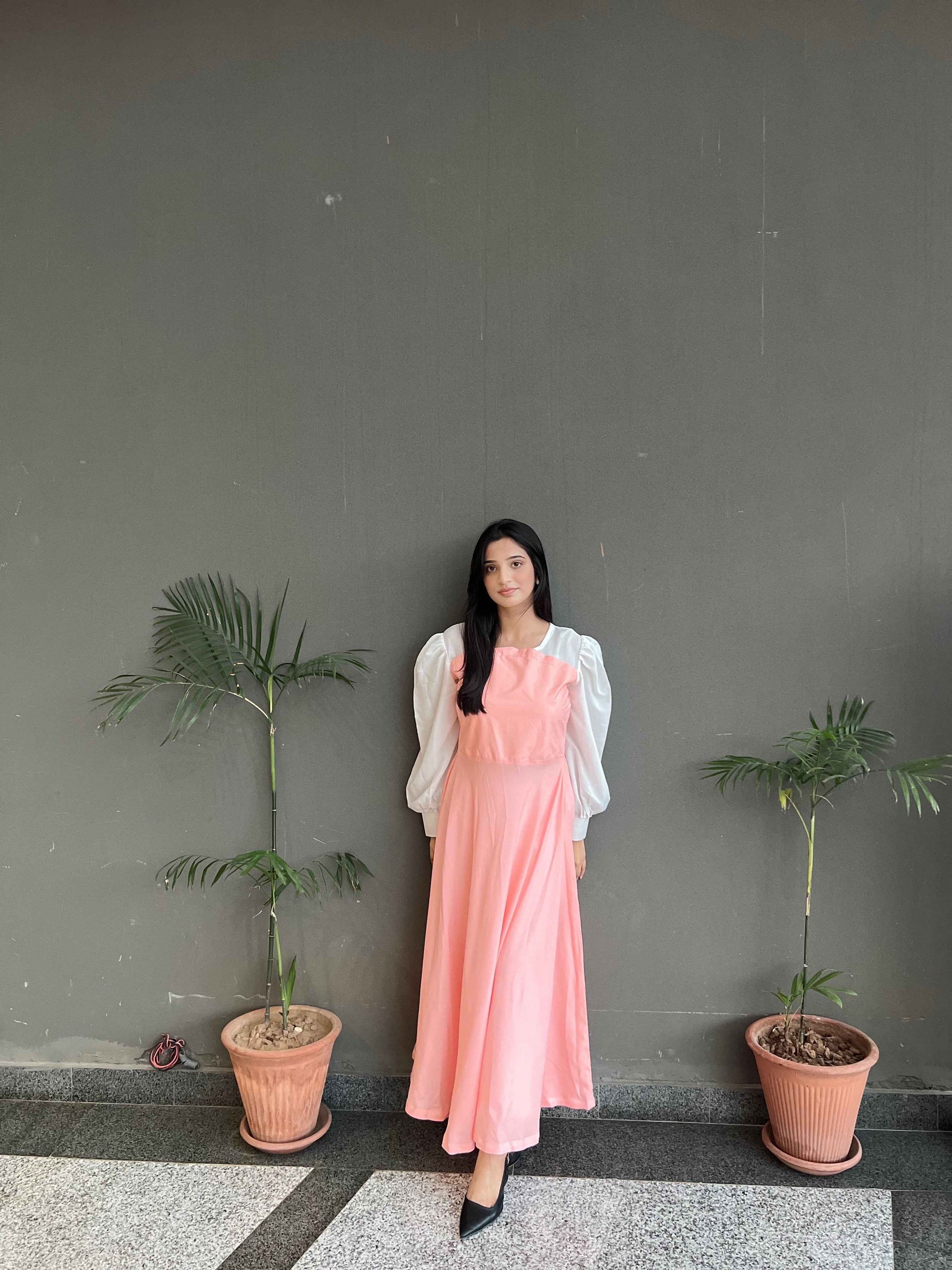 Hezal Soft Peach Pink Maxi