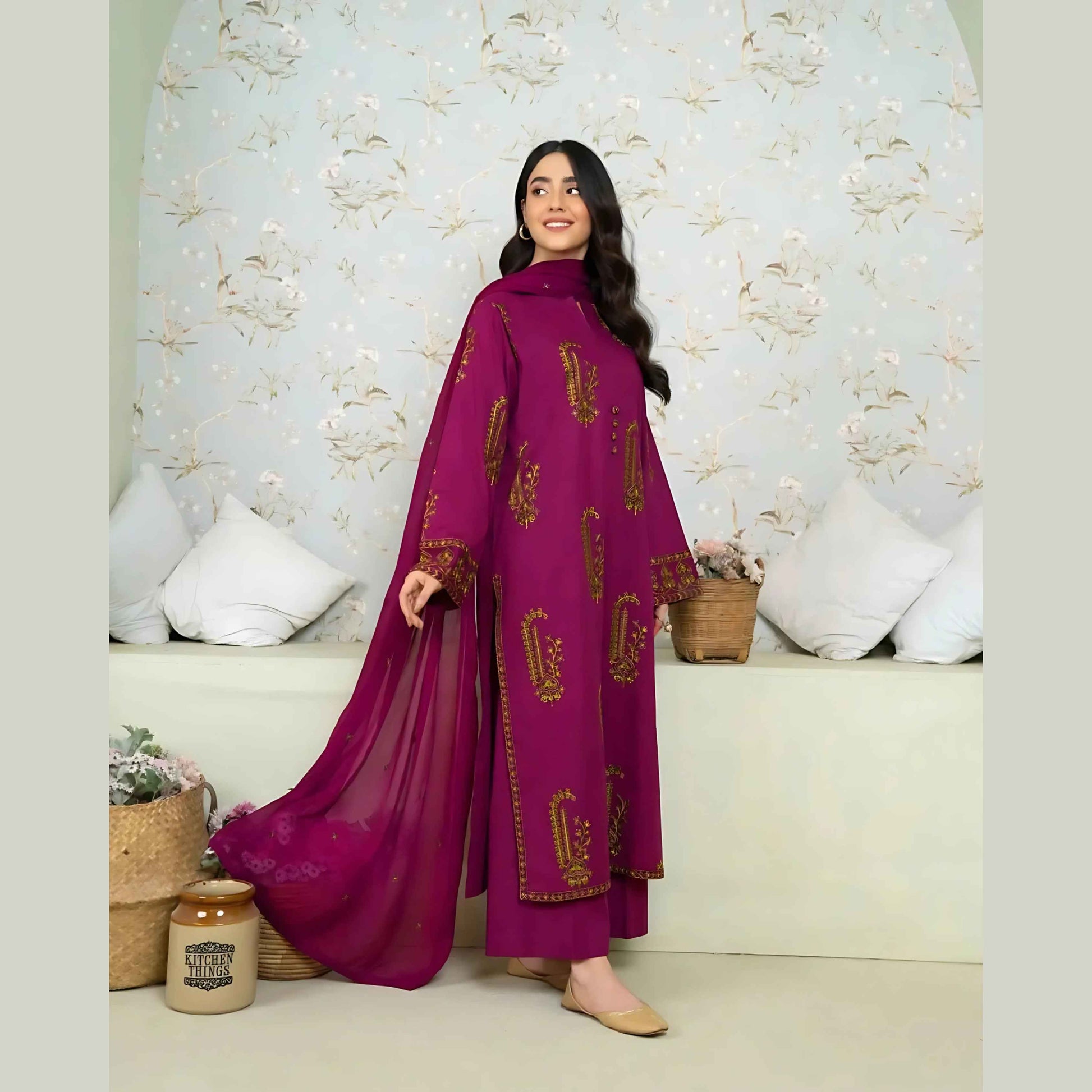 Jasmine 2 Piece Embroided Suit