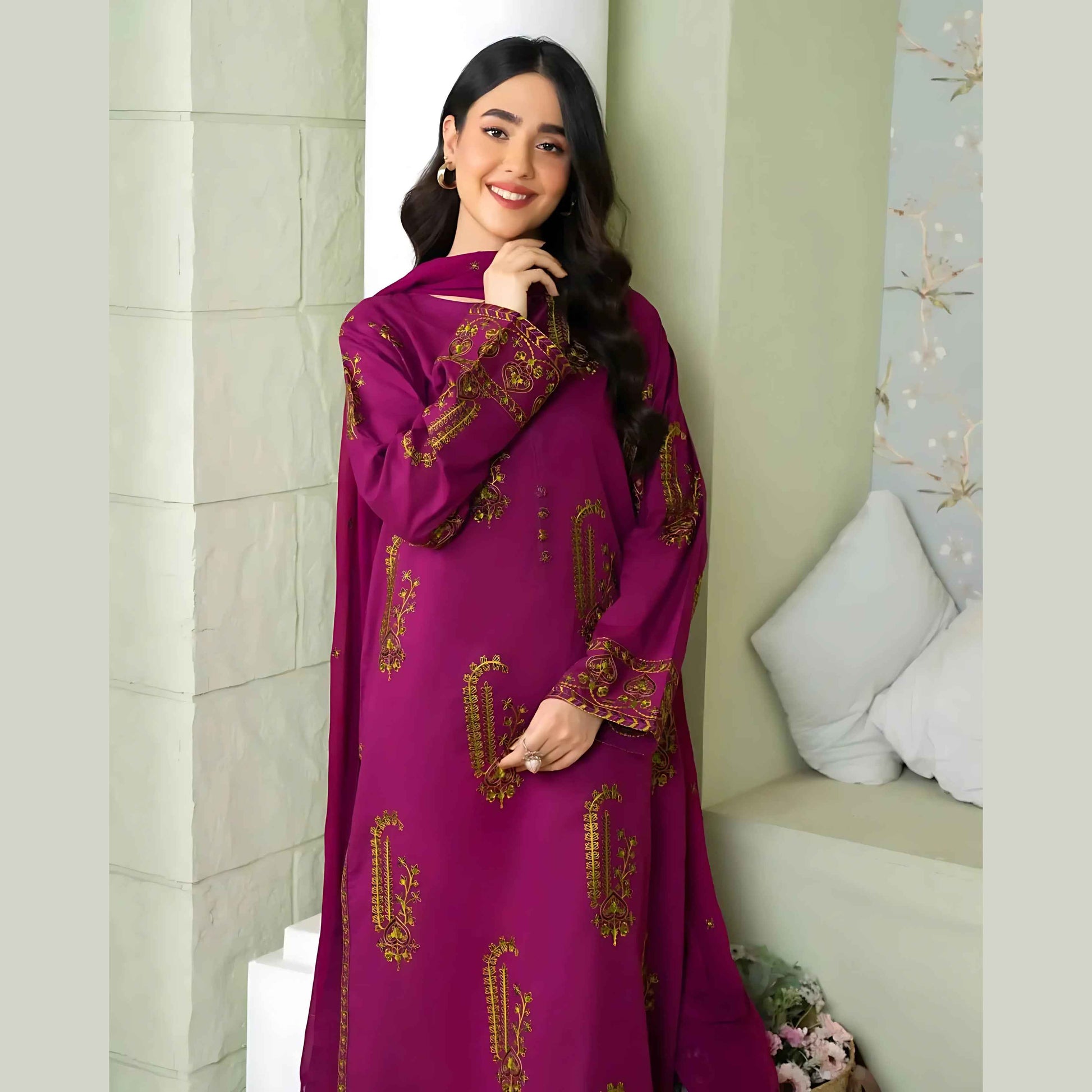 Jasmine 2 Piece Embroided Suit