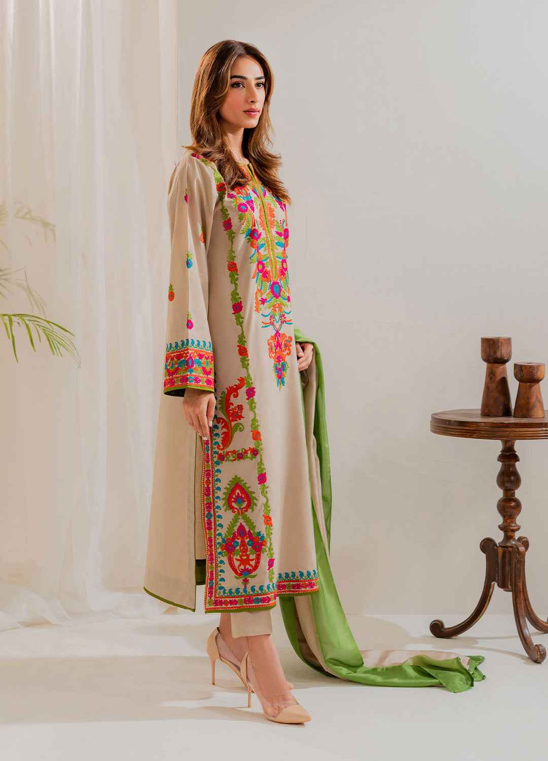 Multi Color 3Pcs Embroidery