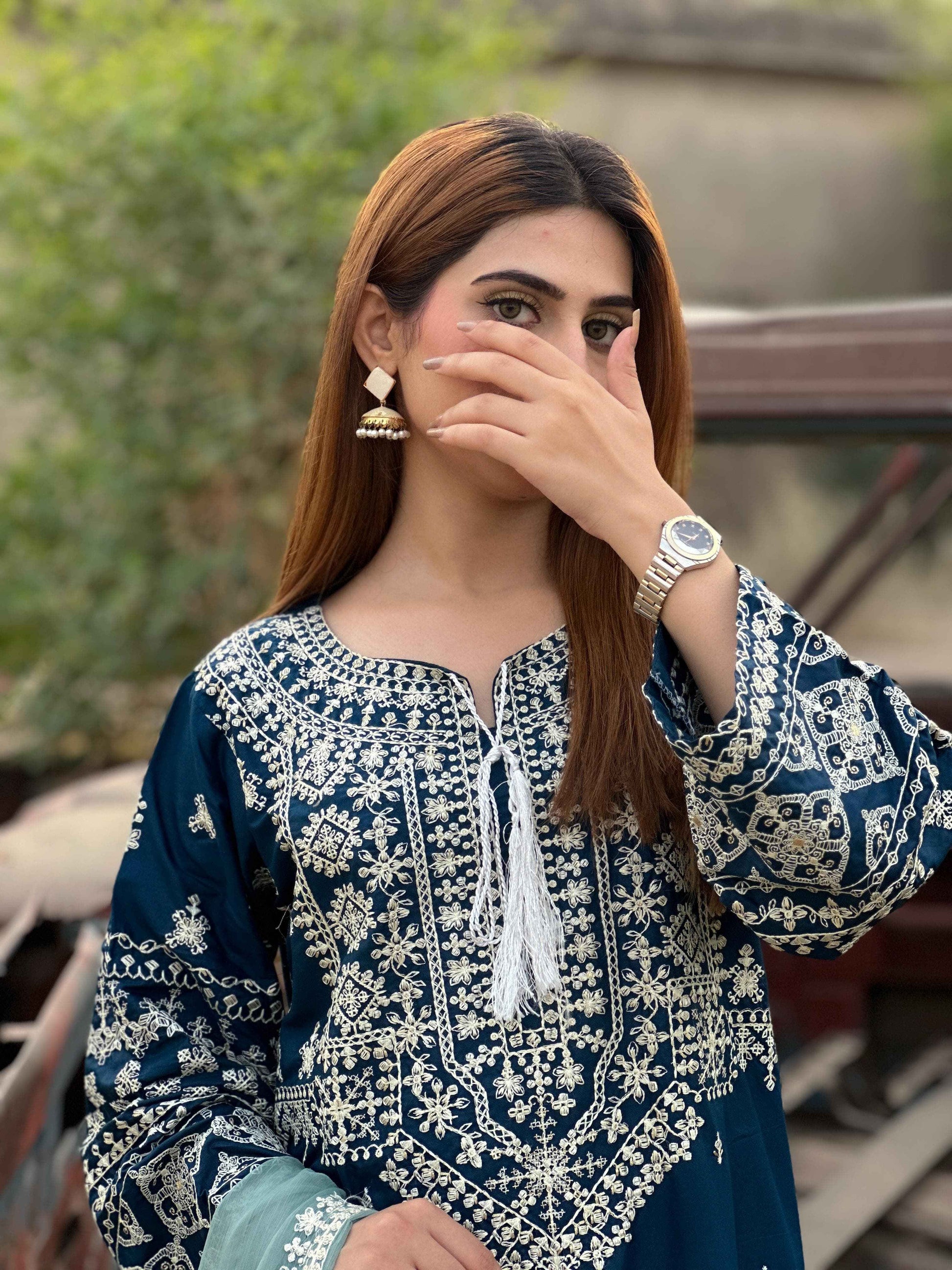 AZURE 3 Piece Embroidery Suit