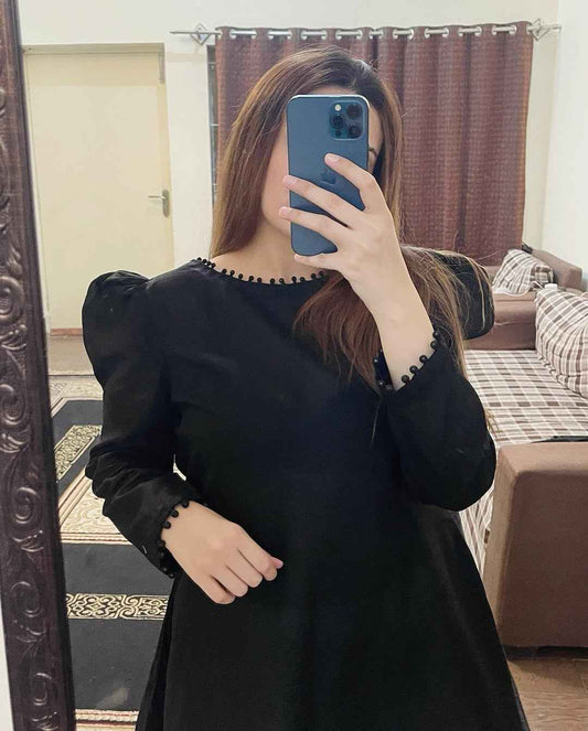 Velin – Black Frock with Farshi Shalwaar