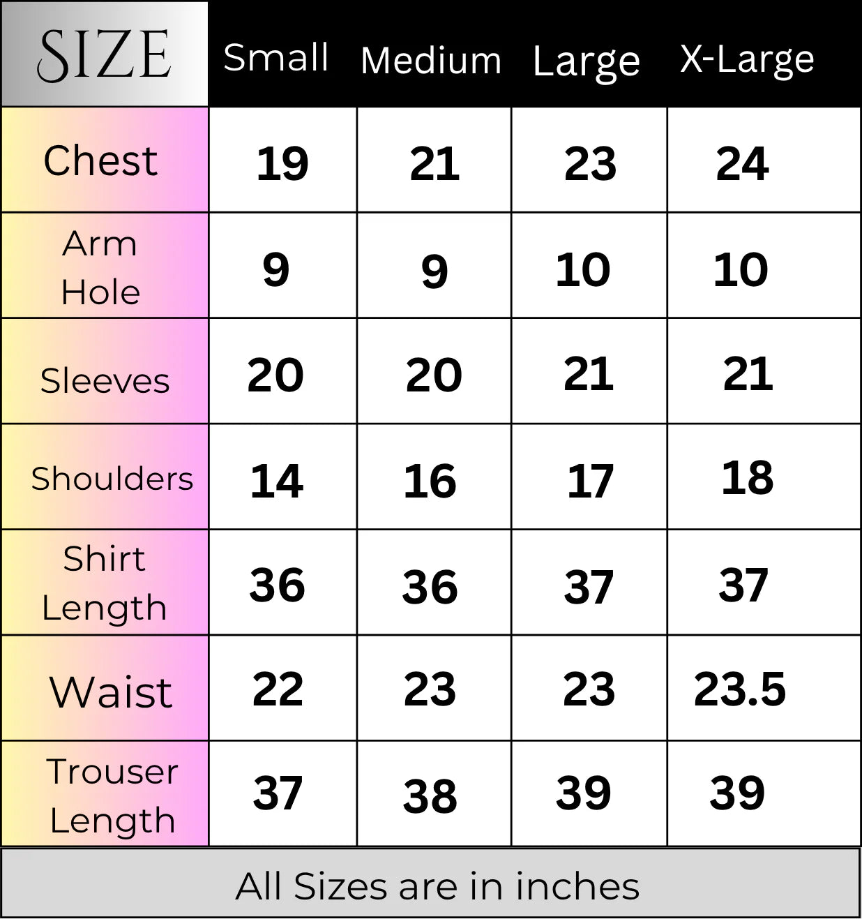 Size Chart